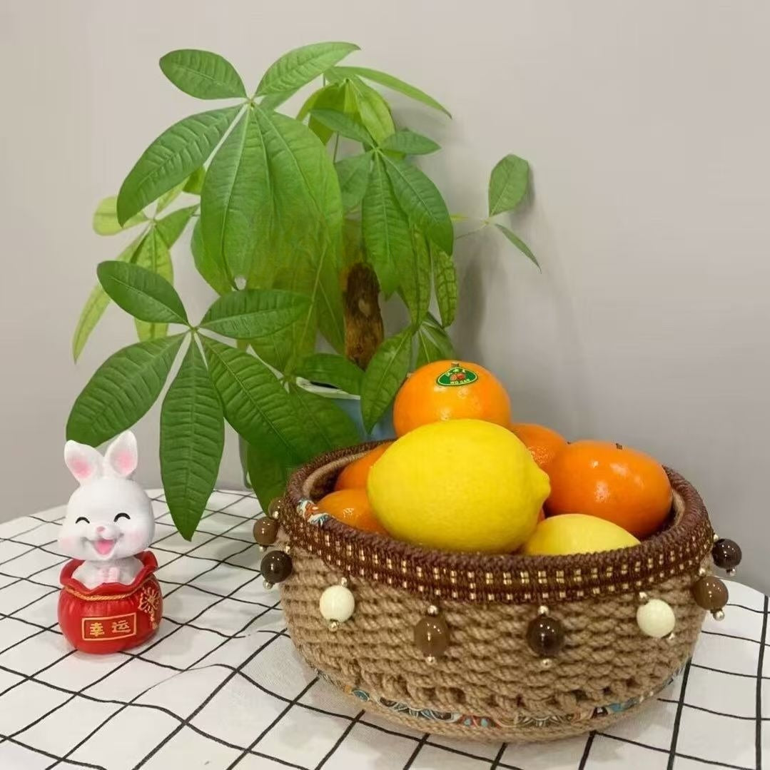 Hand woven storage frame material package